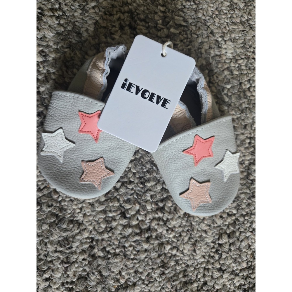 Leather Moccasins For Infant Baby Girl 0-6 Months First Year Crawler Walker Star